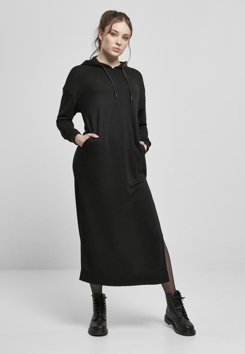 Urban Classics Modal Terry Hoody Maxi lange jurk S Zwart