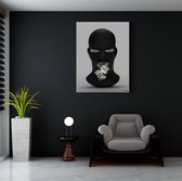 Luxe Canvas Schilderij Bandana Mask | 75x100 | Woonkamer | Slaapkamer | Kunst | Masker | Bivak | Design | Art | Modern | ** 4CM DIK! 3D Effect**