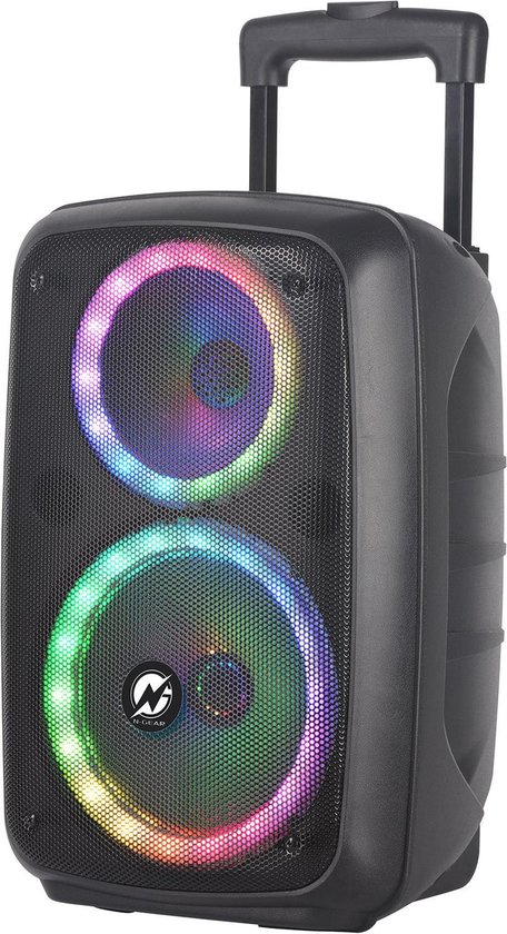 N-GEAR The Flash 860 - Draadloze Bluetooth Party Speaker -  Karaoke Set - 1 Microfoon - Discoverlichting