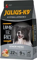 Julius-K9 - Lamb & Rice - Hypoallergeen hondenvoer voor oudere honden of met overgewicht - hondenbrokken op lam & rijst basis - geschikt voor alle rassen - 3kg
