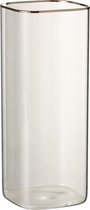 J-Line Vaas Tula Glas Transparant/Zilver Small Set van 3 stuks