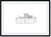 Poster - City Skyline Dublin - 30 X 40 Cm - Zwart En Wit