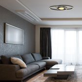 LED plafondlamp met twee ovale metalen ringen | 57 x 23cm | Zwart | Plafonniere