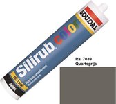 Soudal Silirub Color - Siliconekit - Montagekit - ook voor sanitaire ruimten - koker 310 ml - RAL 7039 - Kwartsgrijs