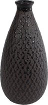 Vase "Brent" L noir/marron terre 15x15x31cm
