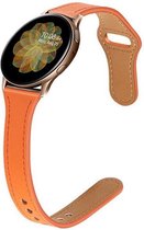 Smartwatch bandje - Geschikt voor Samsung Galaxy Watch 4 Classic, Watch 3 41mm, Active 2, 20mm horlogebandje - PU leer - Fungus - Dun - Oranje