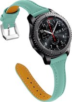 Smartwatch bandje - Geschikt voor Samsung Galaxy Watch 3 45mm, Gear S3, Huawei Watch GT 2 46mm, Garmin Vivoactive 4, 22mm horlogebandje - PU leer - Fungus - Vrouwelijk - Groen