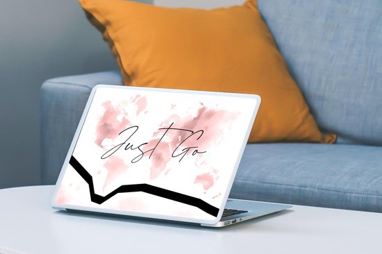 Sticker pour ordinateur portable - 10,1 pouces - Carte du Wereldkaart - Citations - Motivation