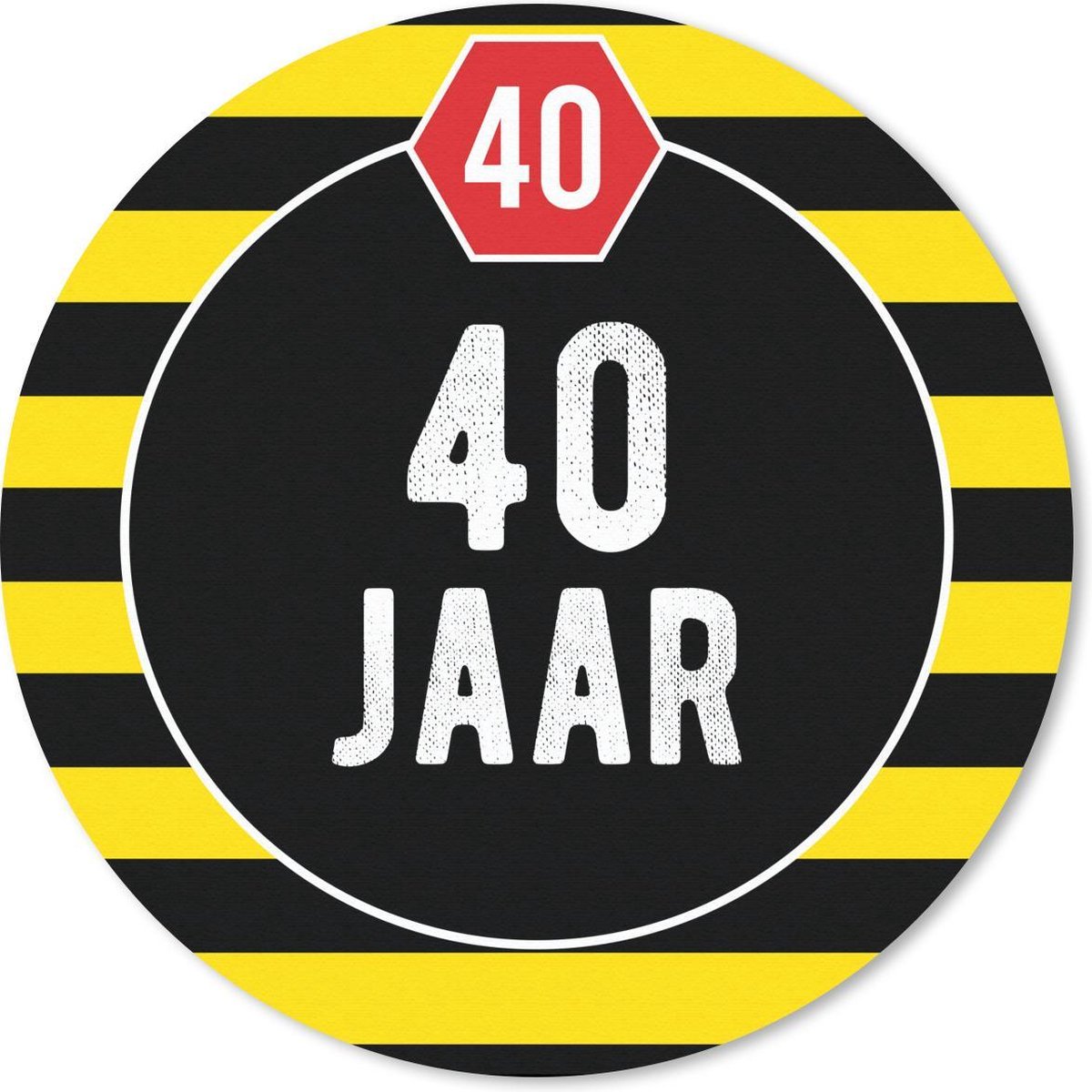 Muismat rond 30x30 cm - Mousepad Feest - 40 Jaar - Decoratie - Ronde muismatten