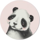 Muismat - Mousepad - Rond - Panda - Kinderen - Roze - 50x50 cm - Ronde muismat