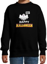 Halloween - Spook / happy halloween verkleed sweater zwart - kinderen - horror trui / kleding / kostuum 3-4 jaar (98/104)