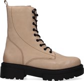 Wysh Lele Veterboots - Laarzen Met Veters - Meisjes - Taupe - Maat 33