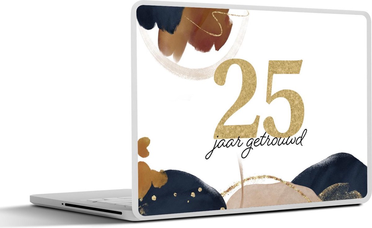 Laptop sticker - 11.6 inch - Quotes - Spreuken - 25 jaar getrouwd- Goud - Trouwen - 30x21cm - Laptopstickers - Laptop skin - Cover