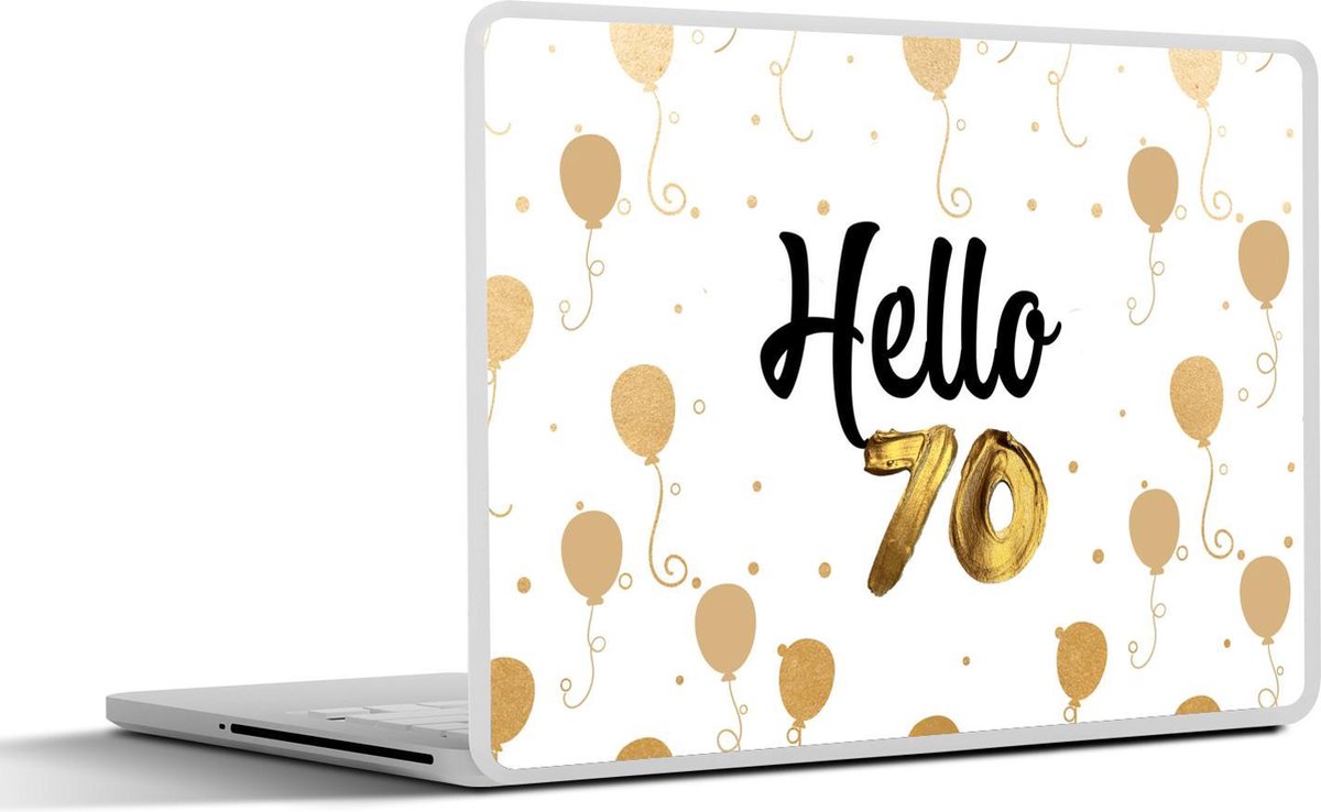 Laptop sticker - 15.6 inch - Jubileum - 70 Jaar - Ballonnen - 36x27,5cm - Laptopstickers - Laptop skin - Cover