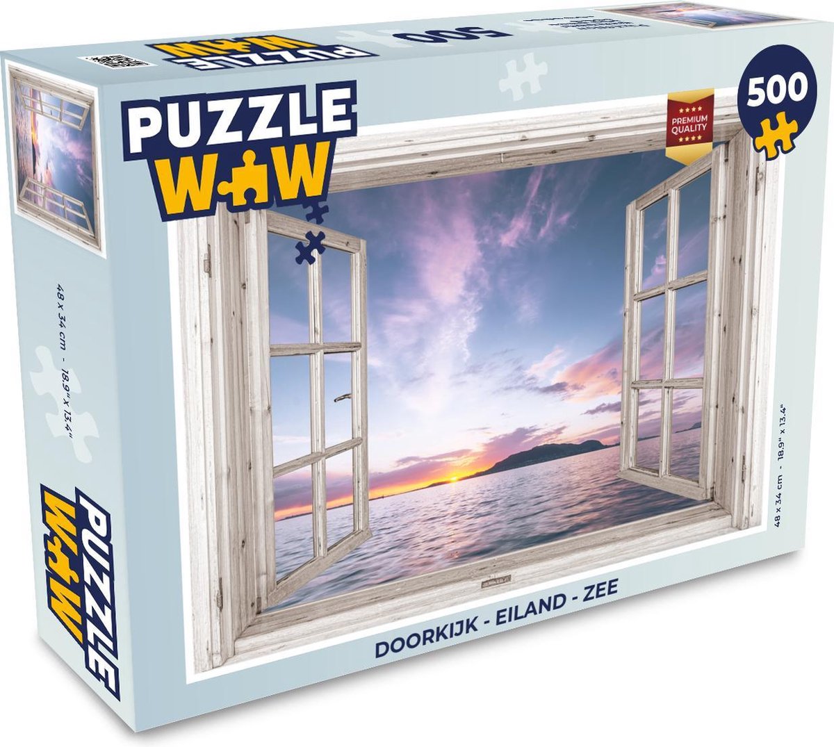 Afbeelding van product PuzzleWow  Puzzel Doorkijk - Eiland - Zee - Legpuzzel - Puzzel 500 stukjes