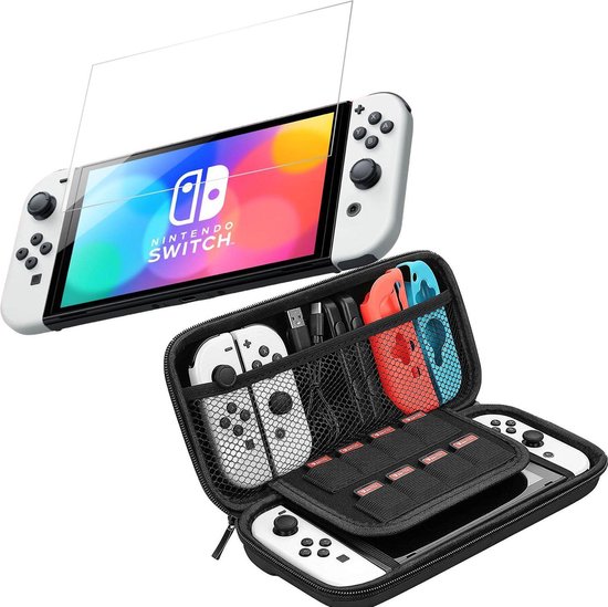 Case & Screenprotector geschikt voor Nintendo Switch OLED