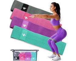 SWILIX ® weerstandsbanden - Resistance band - - Booty Band - Fitness Elastieken Voor Benen en Billen - Fitness Banden - Set van 4