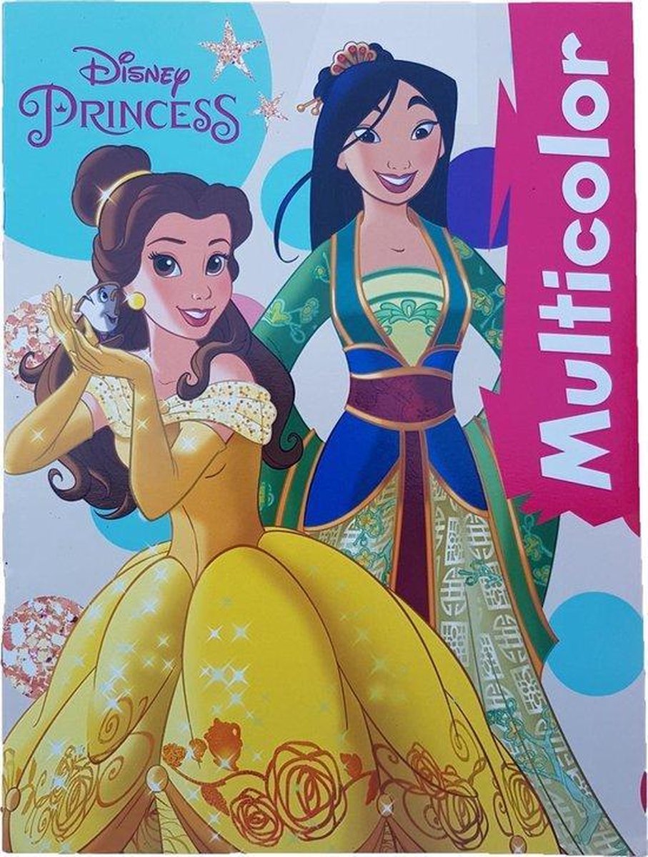 kleurboek disney princess vol met grote kleurplaten en voorbelden in kleur