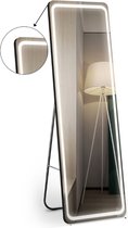 Vitafa Staande Spiegel - Passpiegel met LED verlichting - Passpiegel Staand - Slaapkamer - Rechthoek - Zwart