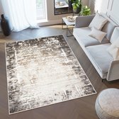 Tapiso Breeze Vloerkleed Beige Bruin Modern Abstract Tapijt Maat- 80x150