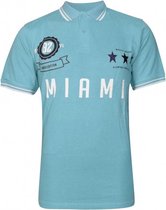 Basic Wear heren poloshirt Miami blue - maat L