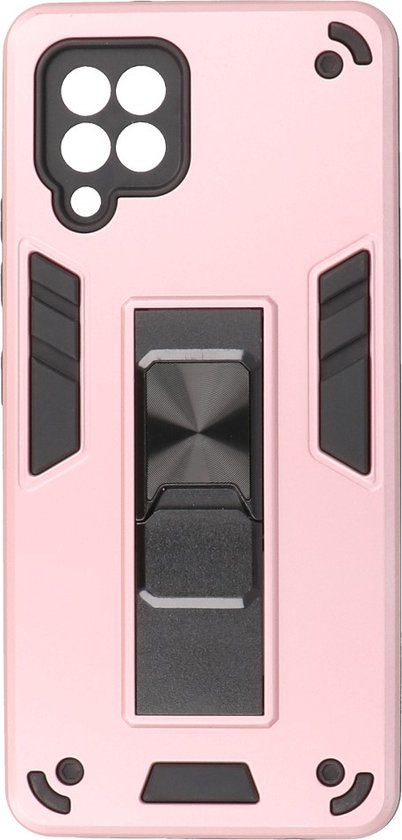 Étui Samsung Galaxy A42 5G - Étui rigide Tough Armor - Étui pour téléphone avec fonction de support - Couverture arrière Bestcases - Rose