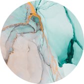 Tizato - Muurcirkel Marmer Groen  – Zelfklevende wandcirkel Muursticker – Ø 182 cm