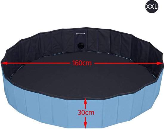 Yaheetech Hondenzwembad voor honden, zwembad 180 x 30 cm, hondenkinderbadje, opvouwbaar zwembad, waterzwembad, blauw