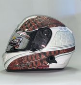 Astone Helm GTR Grafisch Exclusief Bruin met Slangenvel Print  ECE Gekwalificeerd GTRGEX-BGXS Maat XS