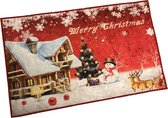 Deurmat- Kerst deurmat - Kerstboom deur mat - Droogloopmat 50 x 80 cm - Kerstdecoratie - Deurdecoratie