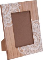Houten fotolijst met witte mandala