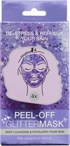 Peel-off glittermask purple - deep cleansing - with extracts of red fruit - gezichtsmasker glitter - tissue