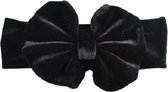 Velvet Haarband Zwart Ronde Strik | Fluweel Velours Stof | Baby Peuter Kind | 0 t/m 4 jaar | Kerst Oud en Nieuw Feest