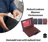 Nubuck Lederen Mannen Portemonnee in Zwart Kleur