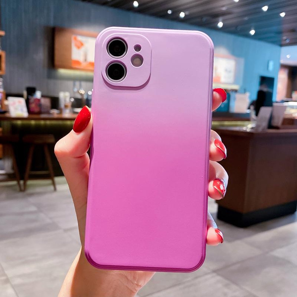 Pastel verloop iPhone 13 Promax Hoesje/case - Shockproof Case - TPU - roze