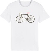 Fiets T'Shirt Heren Wit - XL