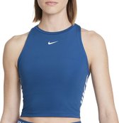 Nike Pro Dri-FIT Cropped Tanktop Sporttop - Maat S  - Vrouwen - blauw - wit