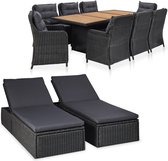 11-delige Outdoor loungeset poly rotan zwart