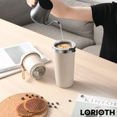 LORIOTH® Draagbare Blender - Multifunctioneel - To Go - Koffie maker - Smoothiemaker - Isolatie - Mixer - Draadloos - Usb oplaadbaar - Juicer - Premium - 350ML - Beige