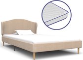 Bed Met Traagschuim Matras Stof Donkergrijs 180X200 Cm