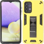 Samsung Galaxy A32 5G Hoesje - Tough Armor Hardcase – Telefoonhoesje Met Standfunctie – Bestcases Backcover - Geel