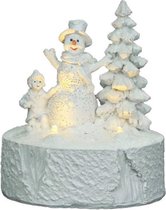 Stop & Look Kerstfiguur Sneeuwman 12 X 8,5 Cm Keramiek Wit