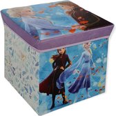 Disney Frozen - Opvouwbare opberg poef - 30 x 30 x 30 cm - Blauw