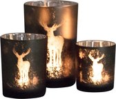 Waxinelichtjeshouder - Kerst - Deer - Set van 3 - Luvee Home