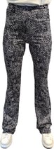 Sequoia - Christy flared pant print zwart/wit EXTRA LANG - maat XXL