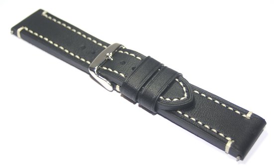 22mm Universele horlogeband van echt leer - Blauw