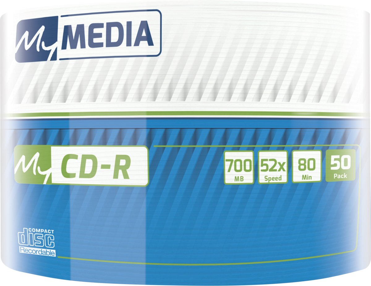 MyMedia CD-R 52X 50PK Wrap 700MB - Wide Printable