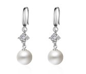 Oorbellen dames | zilveren dames oorbellen | 925 zilver | parel oorbellen | oorhangers met parel | Zirkonia steen | cadeau voor vrouw |