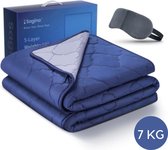 Noiller Comfiblanket Verzwaringsdeken - Weighted blanket - Verzwaringsdeken 7 kg - Anti Stress – Blauw - 150x200cm