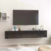 Tv-hangmeubelen 3 st 60x30x30 cm hoogglans zwart